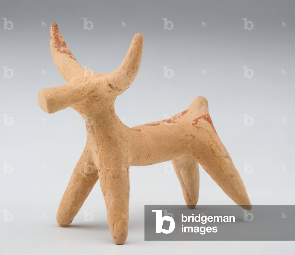 Bull, c.1400-1200 BC (terracotta with paint)
