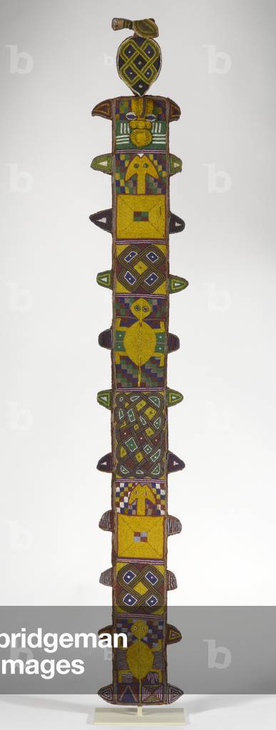 Beaded Sheath for an Orisa Oko Staff, probably early 20th century (cloth and glass beads)