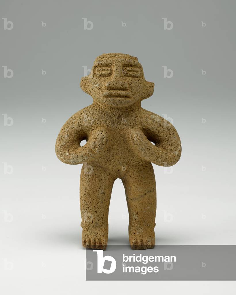 Standing Figure with Long Hair, c.1000-1500 (stone)