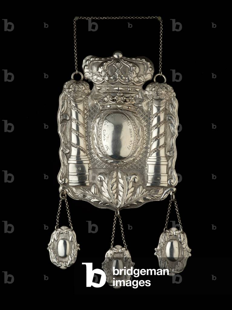 Torah Shield, 1784-1790 (silver: repoussé, chased, and engraved)