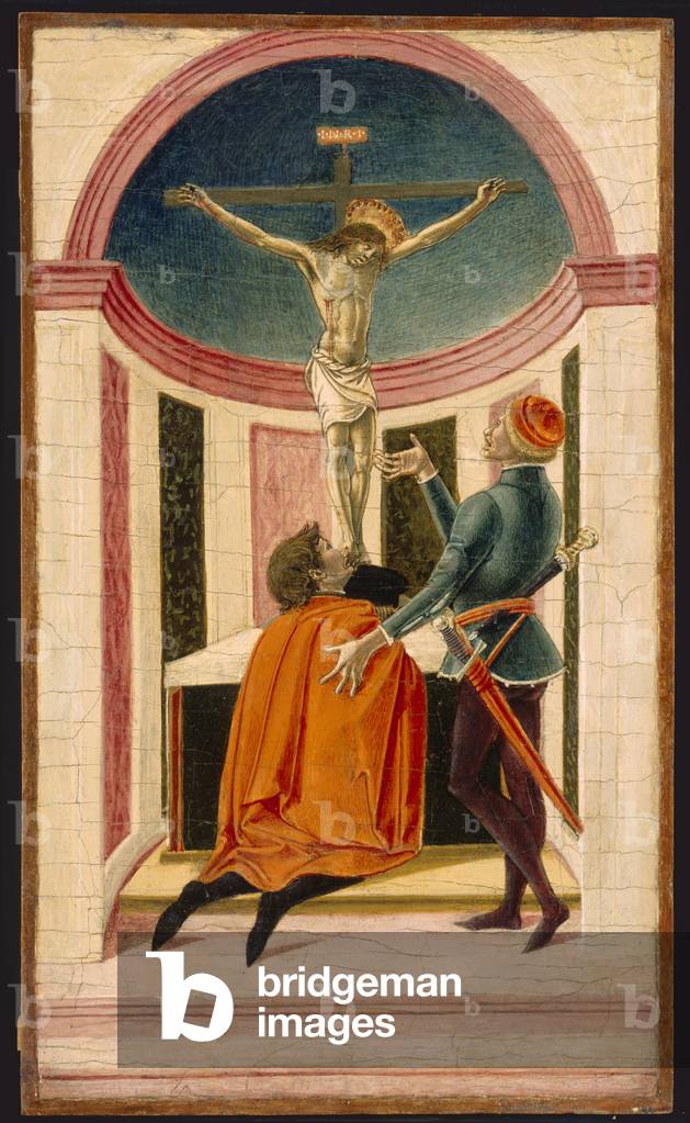 St. John Gualberto and the Crucifix, circa 1475-1485 (tempera on panel, transferred to Masonite panel)