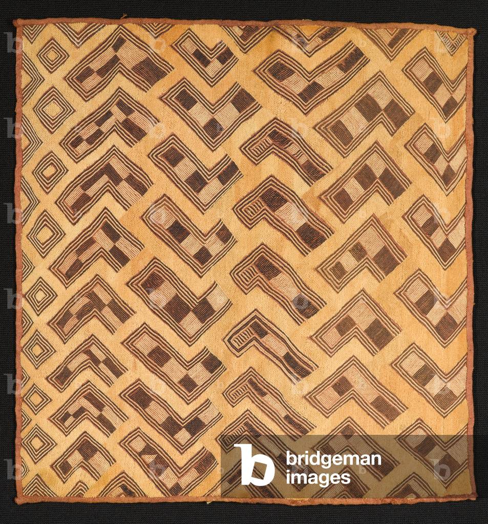 Cut-Pile Embroidery Panel, 20th century (raffia cloth)