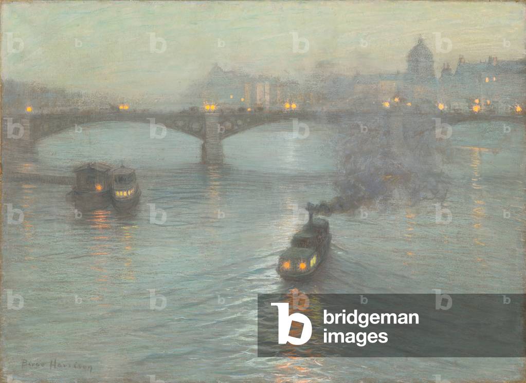 Evening on the Seine, c.1888 (pastel on prepared canvas)
