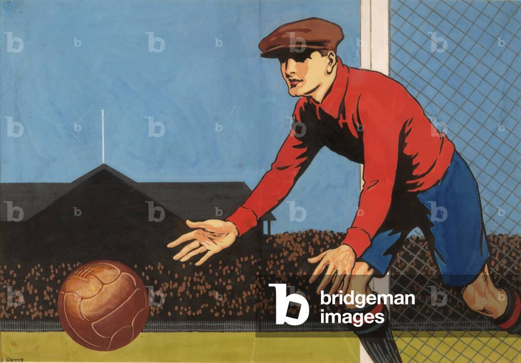 The Goalkeeper, 1930s (colour litho)