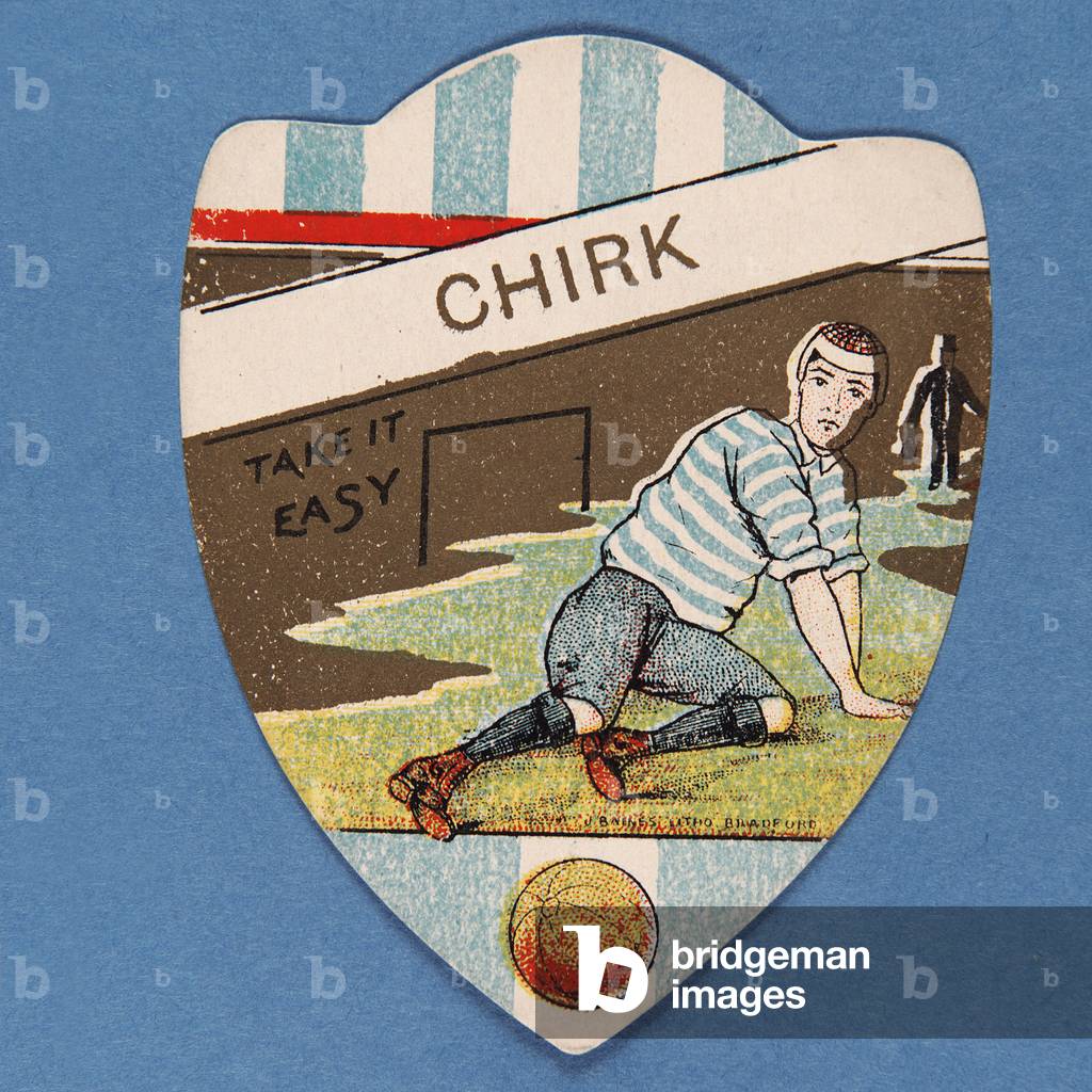 'Chirk Take it Easy', Baines' card in the shape of a shield (colour litho)