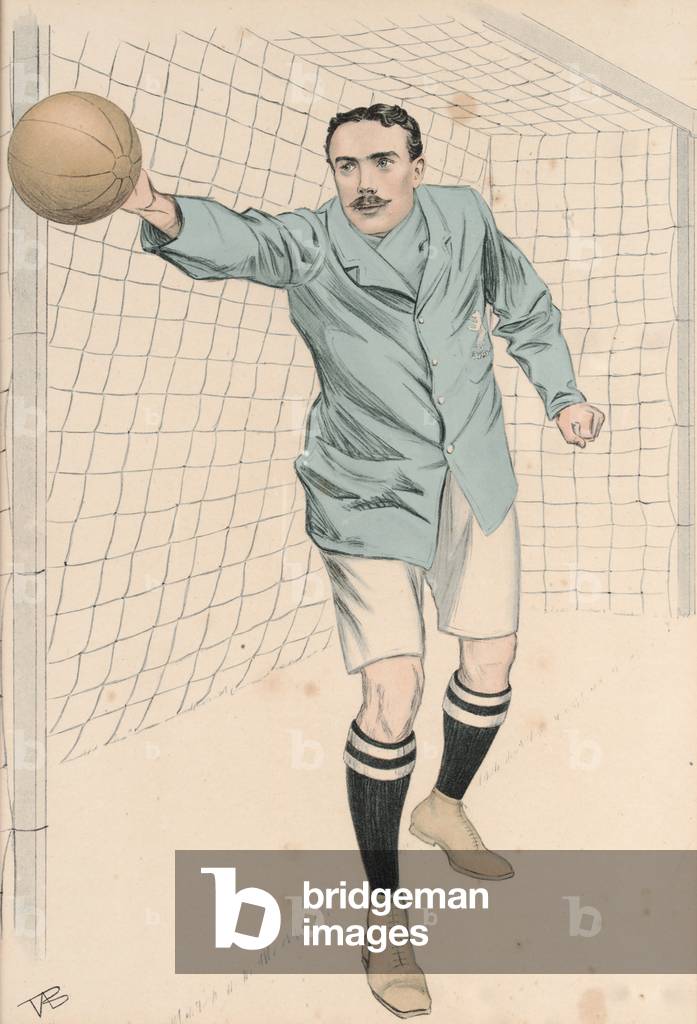 Cambridge University and Corinthian goal keeper (colour litho)