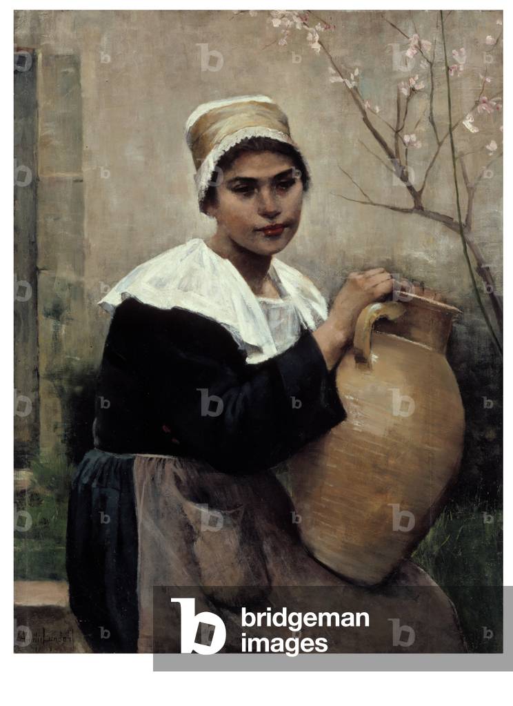 Breton Girl Holding a Jar, 1884 (oil on canvas)