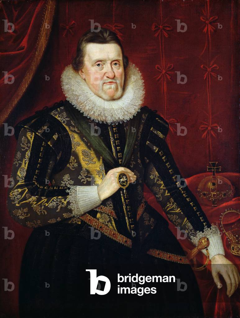 Bild von Gemälde "James VI von Schottland und I von England und Irland (1566-1625) (öl auf leinwand)", 17. Jah
