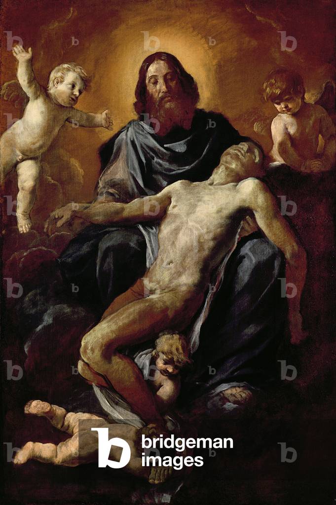 Immagine di Dipinto "Santa Trinità (olio su tela)", C17th Secolo di Simone Cantarini