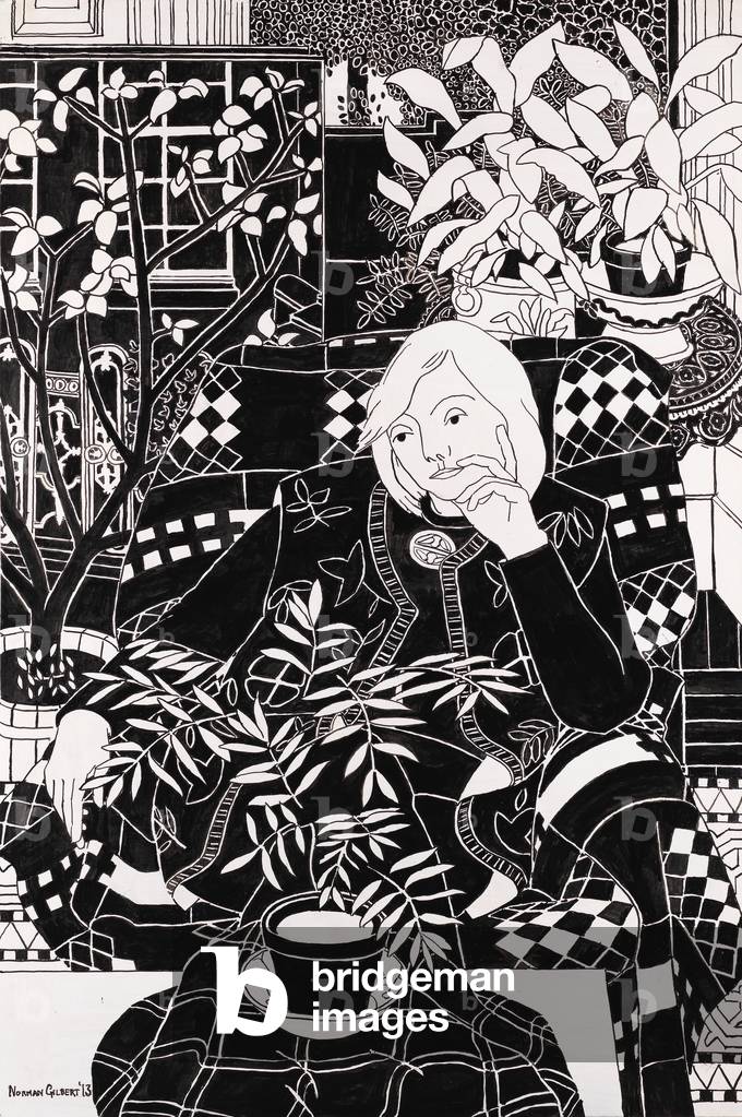 Pat B&W, 2013 (indian ink on board)