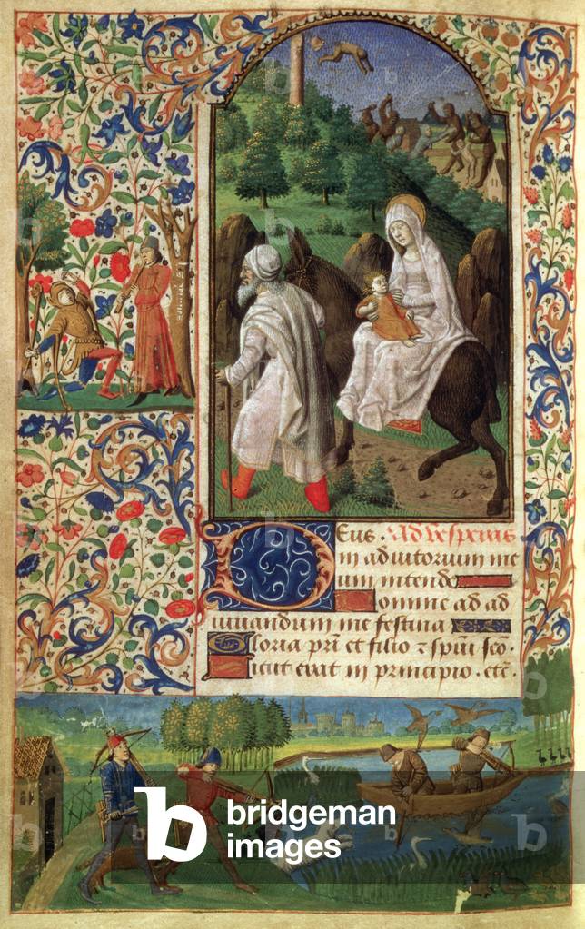 "Folio 46v. il volo in Egitto", 15th Secolo di French School