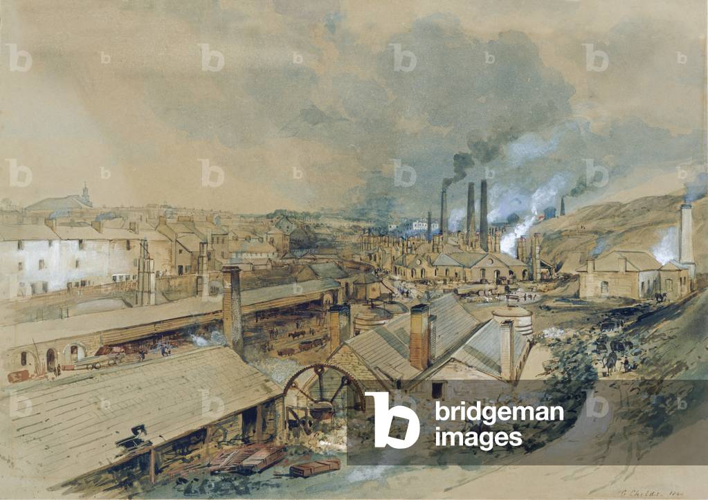 "Dowlais Ironworks", 1840 von George Childs