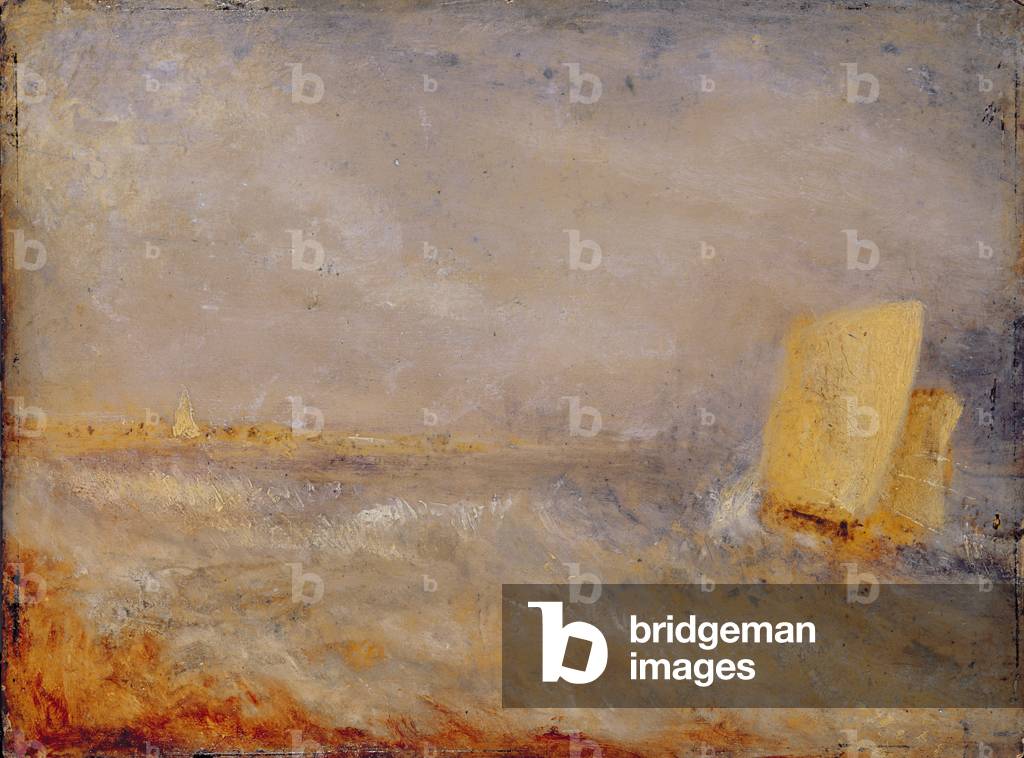 A Sailing Boat off Deal, c.1835 (oil on millboard)