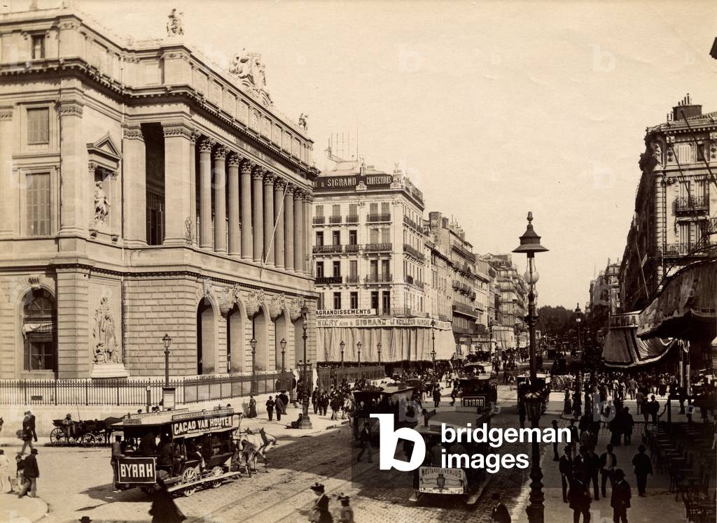 View of the Canebiere in Marseille, Bouches du Rhone (13), cenotype from the beginning of the 20th century.
