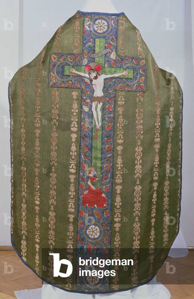 Green Chasuble with Mary Magdalene at the foot of the Cross, 1482 (velvet, linen, satin and embroidery)