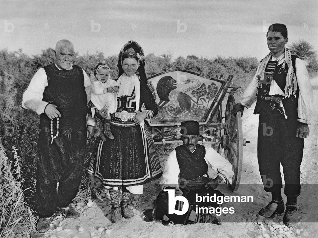 Macedo-Romanian Colonists in Dobruja (b/w photo)