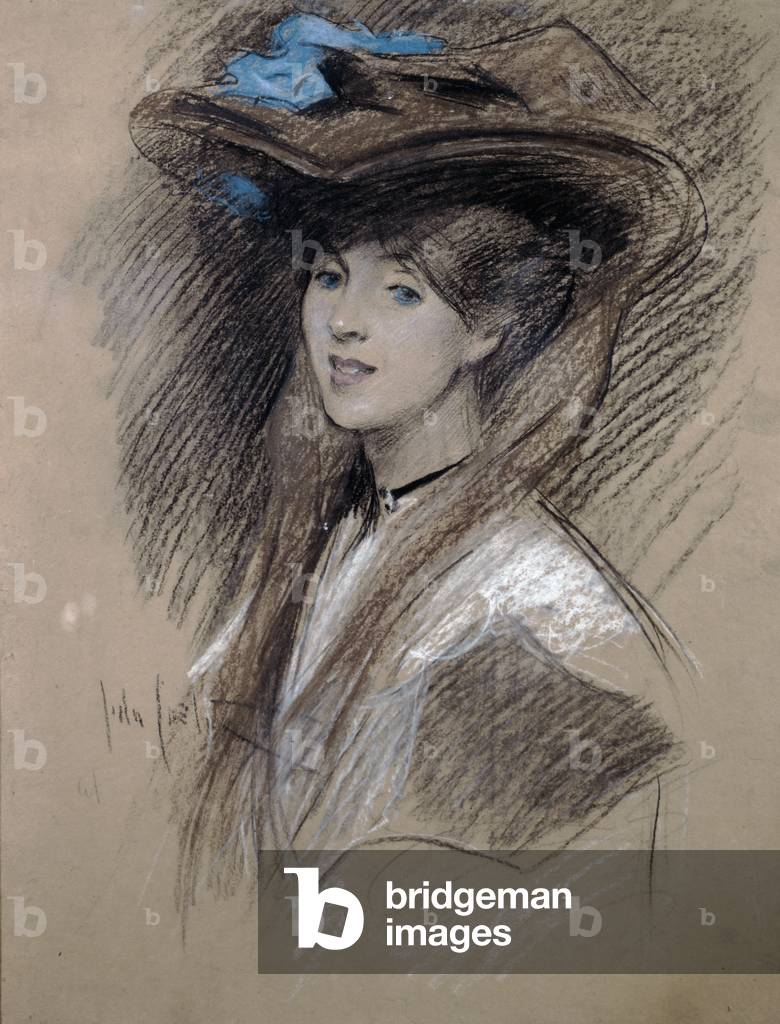 Edwardian lady (coloured chalks on paper)