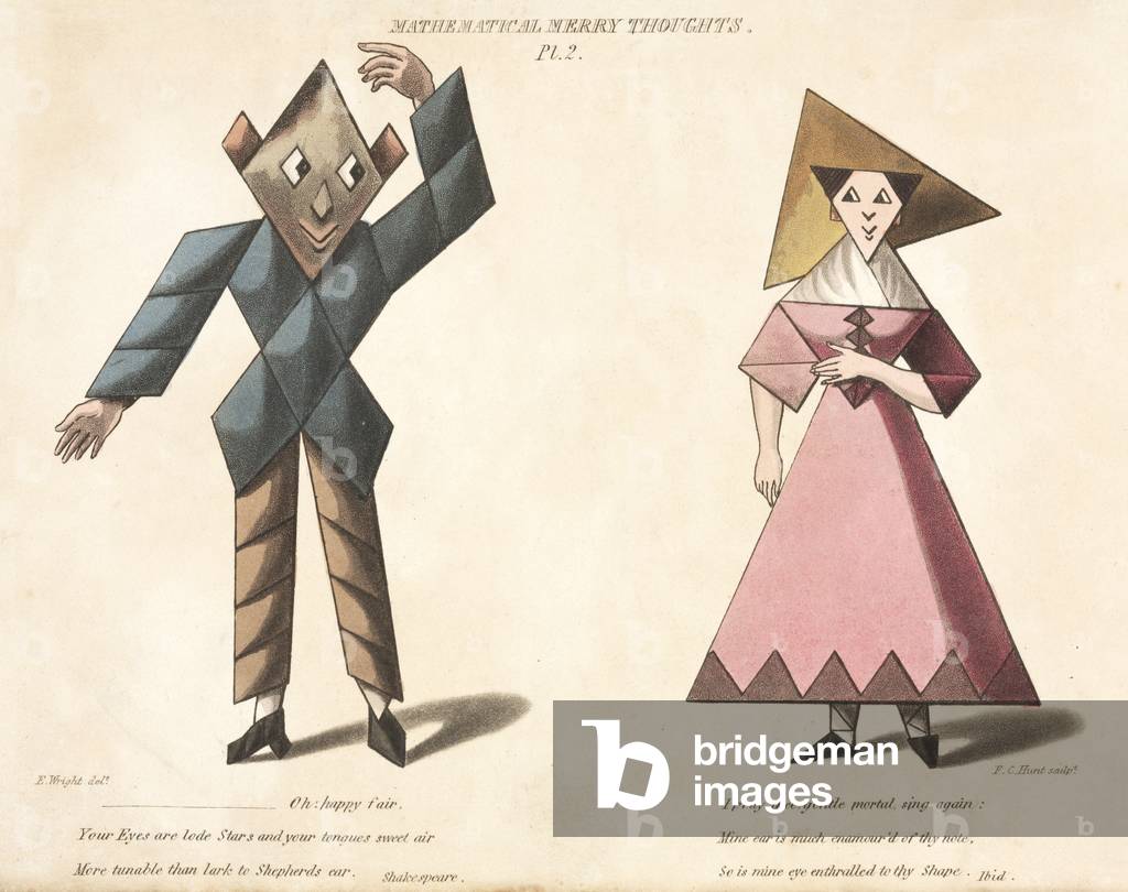 Pl.2 from 'Mathematical Merry Thoughts', engraved by F.C. Hunt, c.1820-30 (coloured engraving)