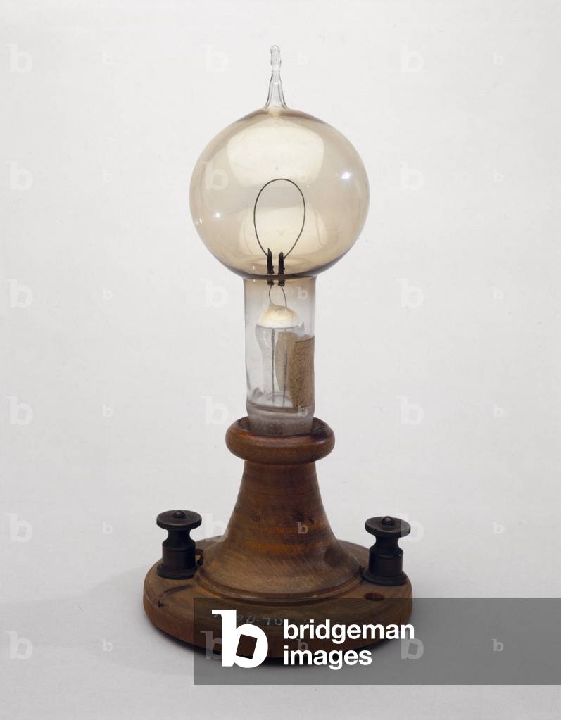 Electric filament, 1879 (glass & wood) (see also 3197 & 259549-50)