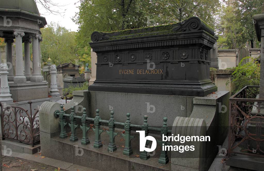 Tomb of the painter Delacroix in Pere Lachaise cemetery in Paris