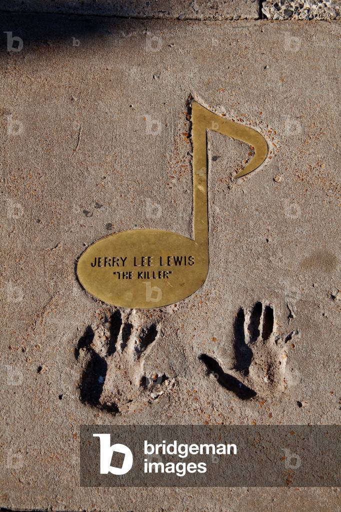 Hand prints of Jerry Lee Lewis in Beale Street Memphis Tennessee  (photo)