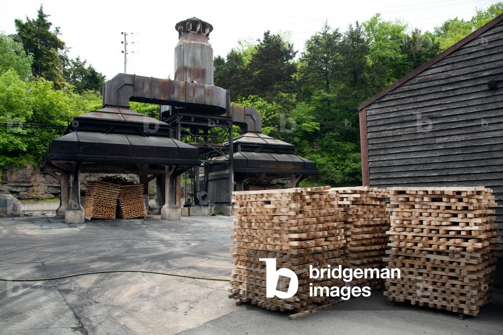Charcoal furnace at Jack Daniels whiskey distillery in Lynchburg Tennessee  (photo)