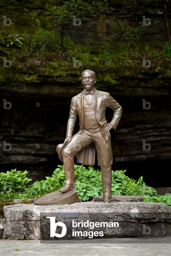 Statue of Jack Daniels at the whiskey distillery in Lynchburg Tennessee (photo)