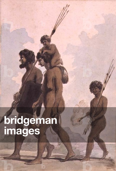 Eine Familie von New South Wales, möglicherweise von Philip Gidley King (1758-1808), um 1788-92 (w/c)