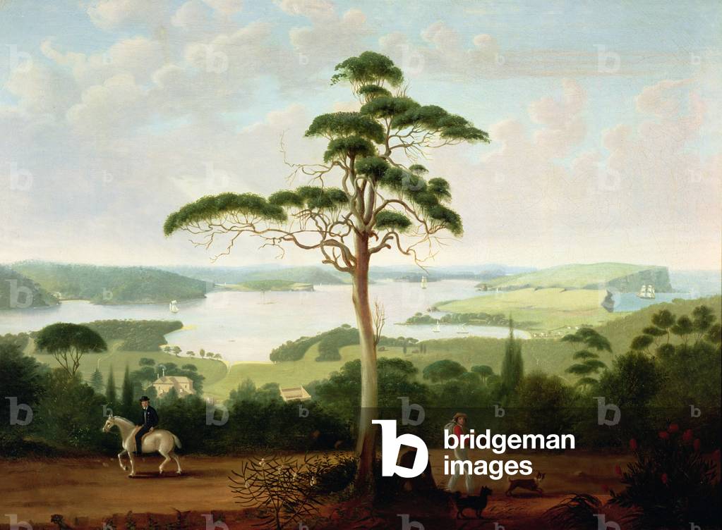 Bild von Gemälde "Sydney Harbour mit Blick auf die Heads", 1848 von Jacob Janssen