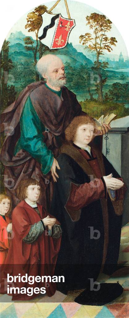 A donor and his two sons introduced to Saint Peter (oil o panel)