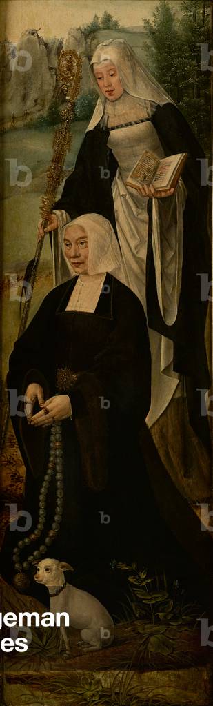 Saint Monica and a donor, one wing of an altar piece (oil on panel)