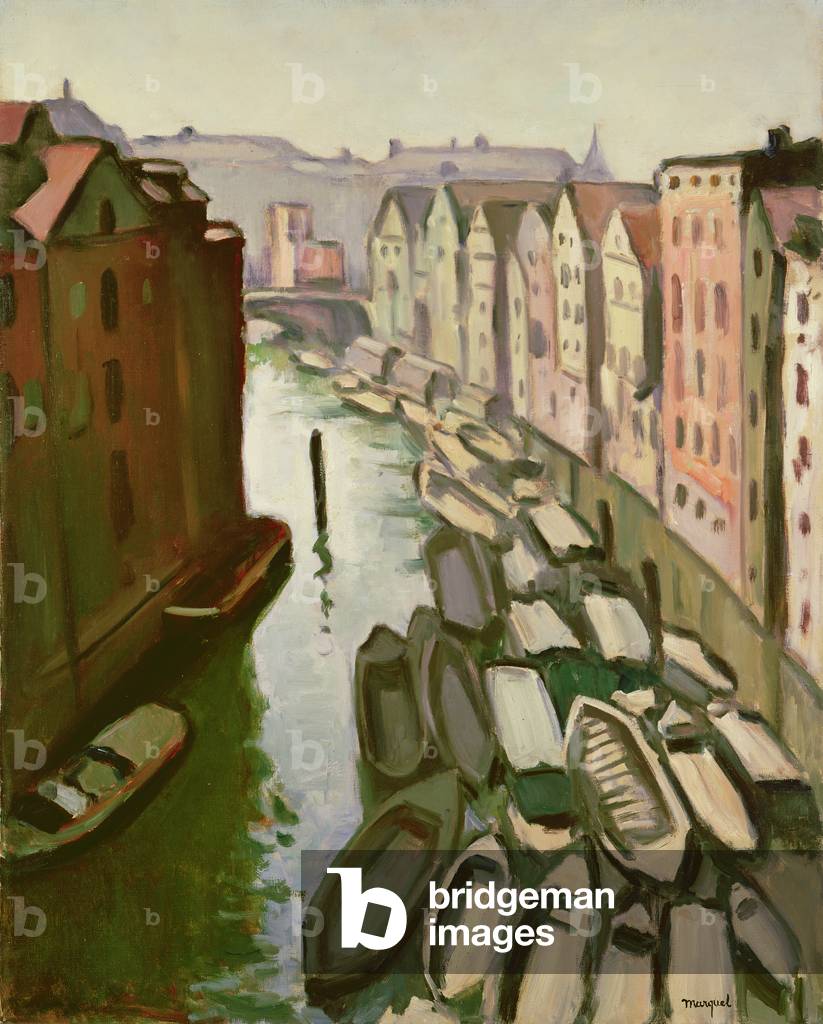 Die Docks in Hamburg, 1909 (Öl auf Leinwand)