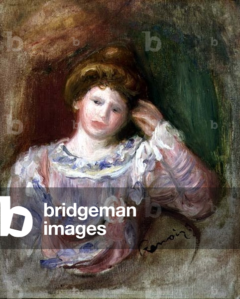 Bild von Gemälde "Frau mit dem Kopf in der Hand", 20. Jahrhundert von Pierre Auguste Renoir