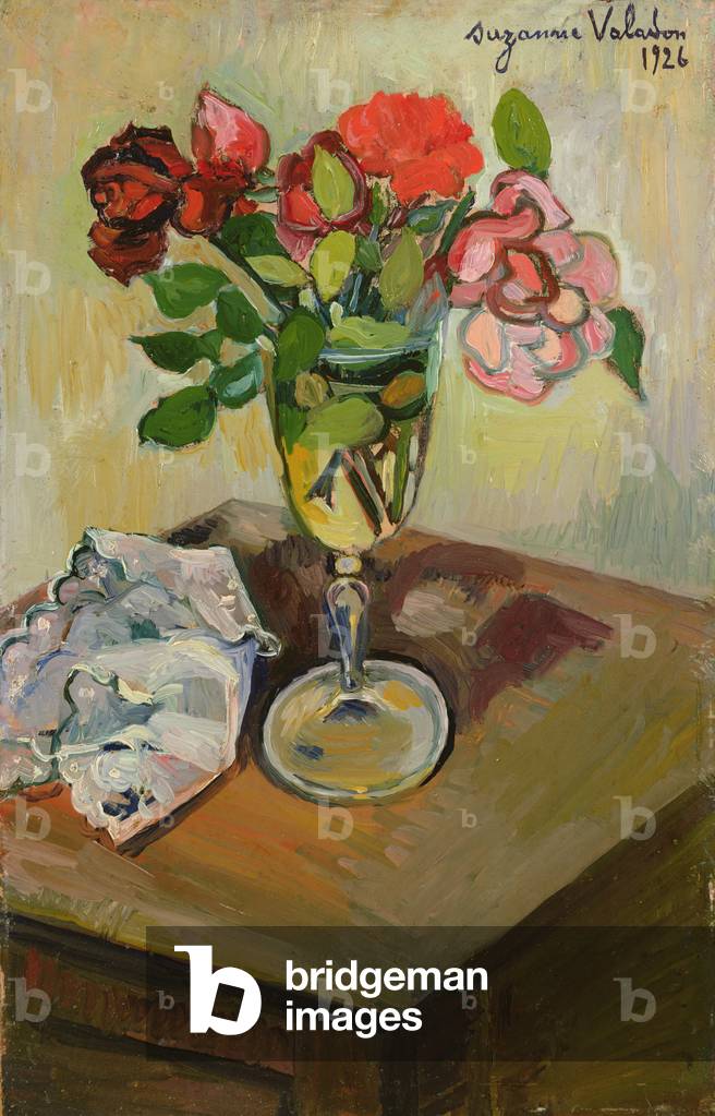 Bild von Gemälde "Rosen in einem Glas", 1926 von Suzanne Valadon