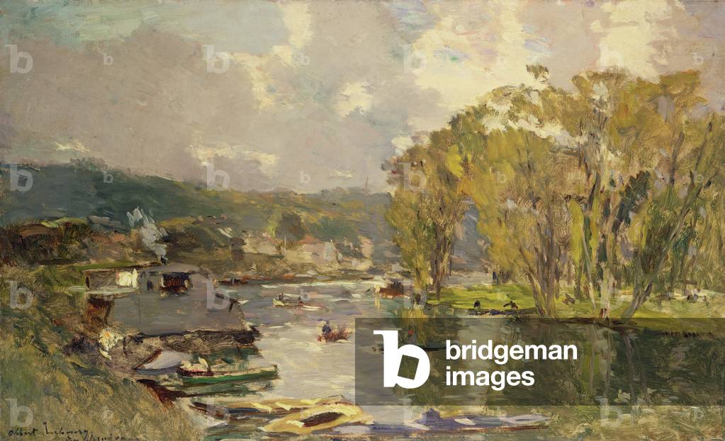Bild von Gemälde "Entlang der Seine bei Meudon", 19. Jahrhundert von Albert-Charles Lebourg