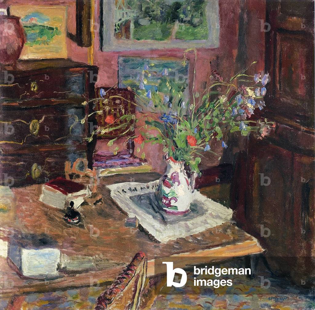 Interno con fiori, c.1910 (olio su tela)