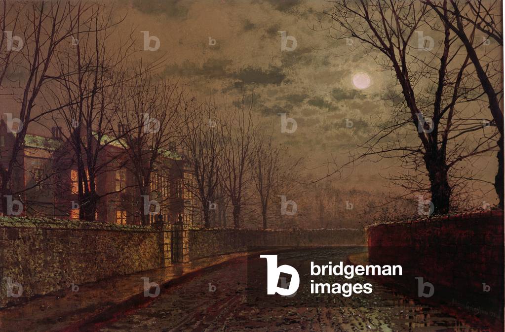 Image de Peinture représentant Scène de rue éclairée par la lune, 1882 par John Atkinson Grimshaw