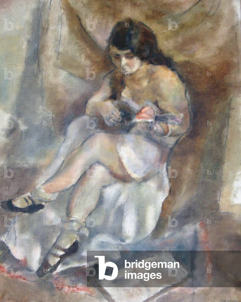 Donna con un mandolino (olio su tela)