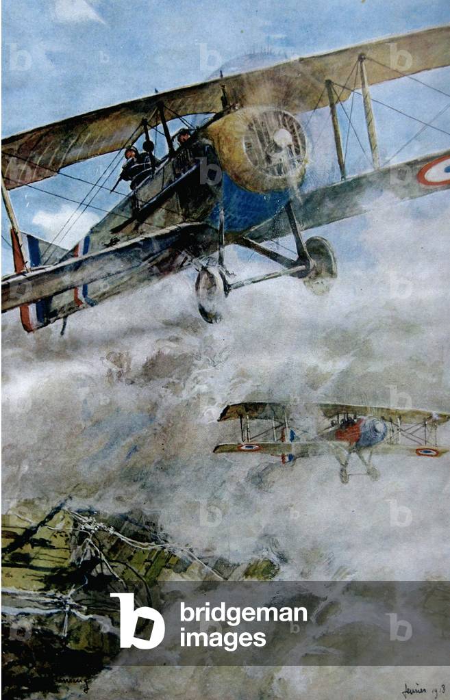 Pattuglia di spads, 1918 (w/c su carta)
