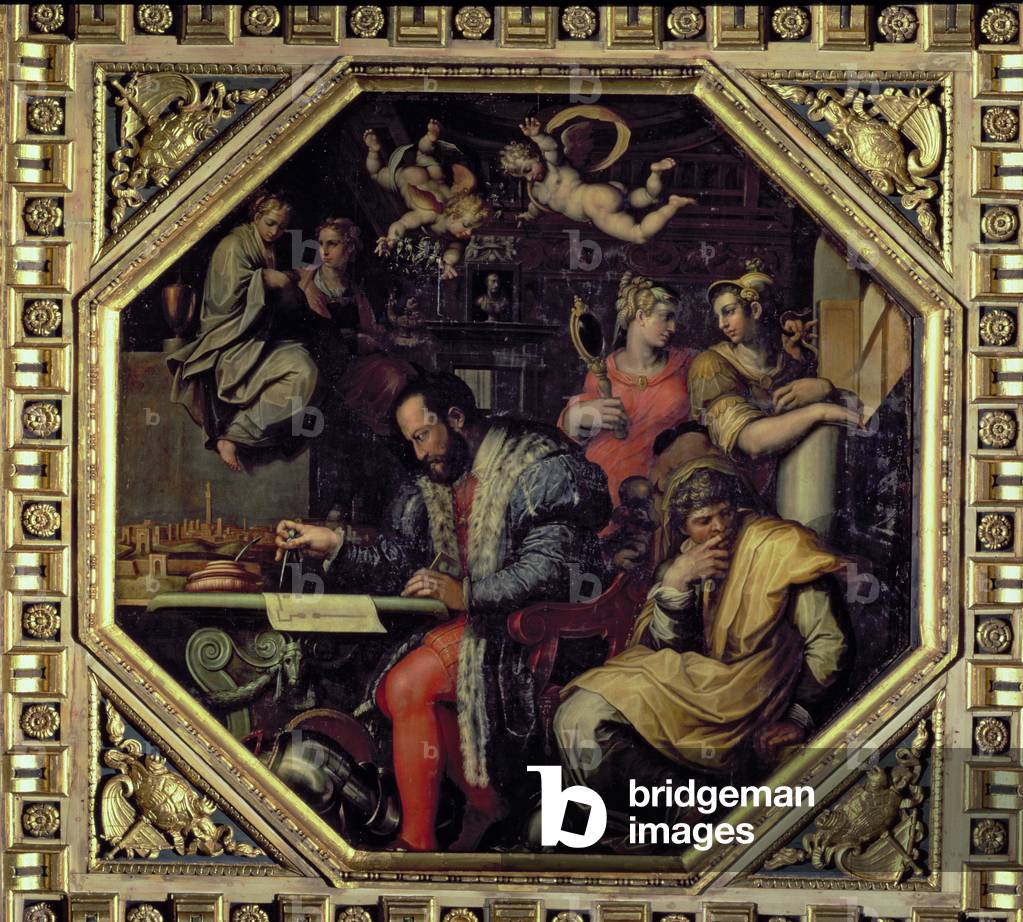 Image de Peinture représentant Cosme Ier de Médicis (1519-1574) planifiant la conquête de Sienne en 1555, 1565