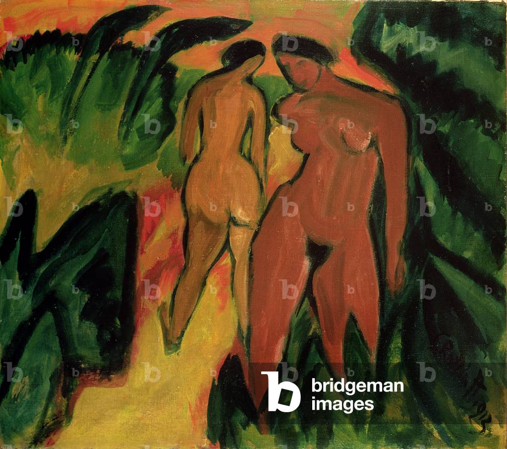 Immagine di Dipinto "Donne nude in un paesaggio", 1913 di Karl Schmidt-Rottluff