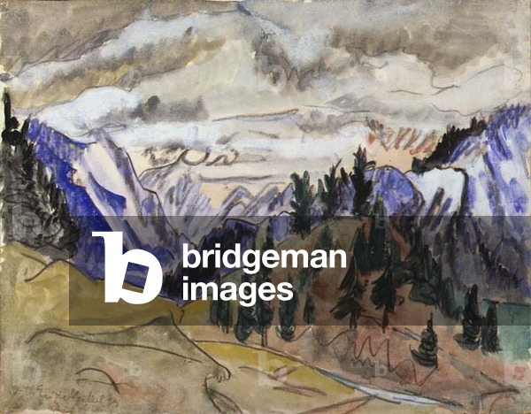 Paesaggio, 1909 (tempera e matita su carta)