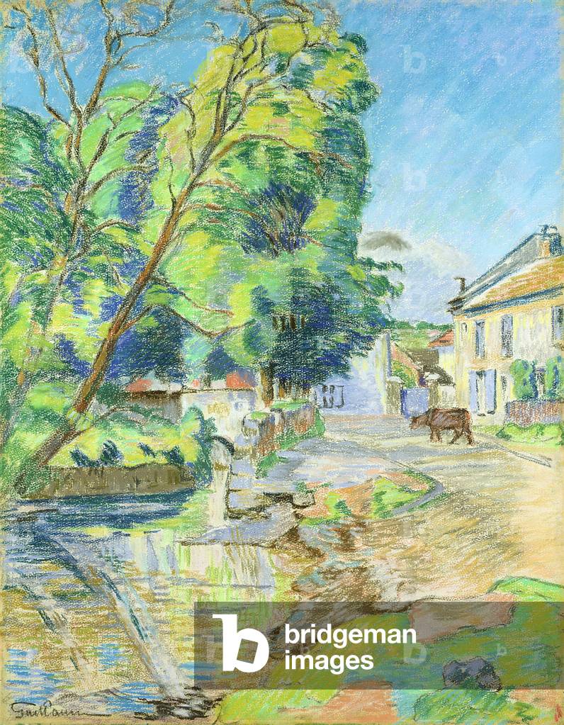 "The Village (pastello su carta)", 19th Secolo di Jean Baptiste Armand Guillaumin