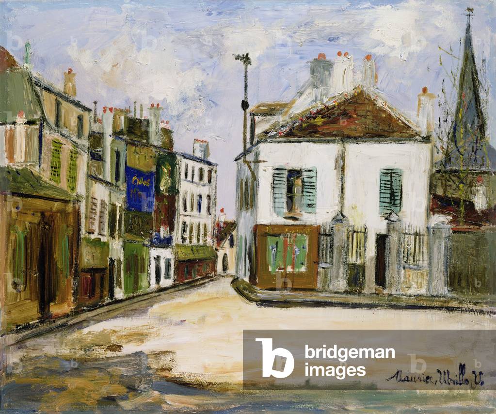 Immagine di Dipinto "Suburban Street", 20th Secolo di Maurice Utrillo