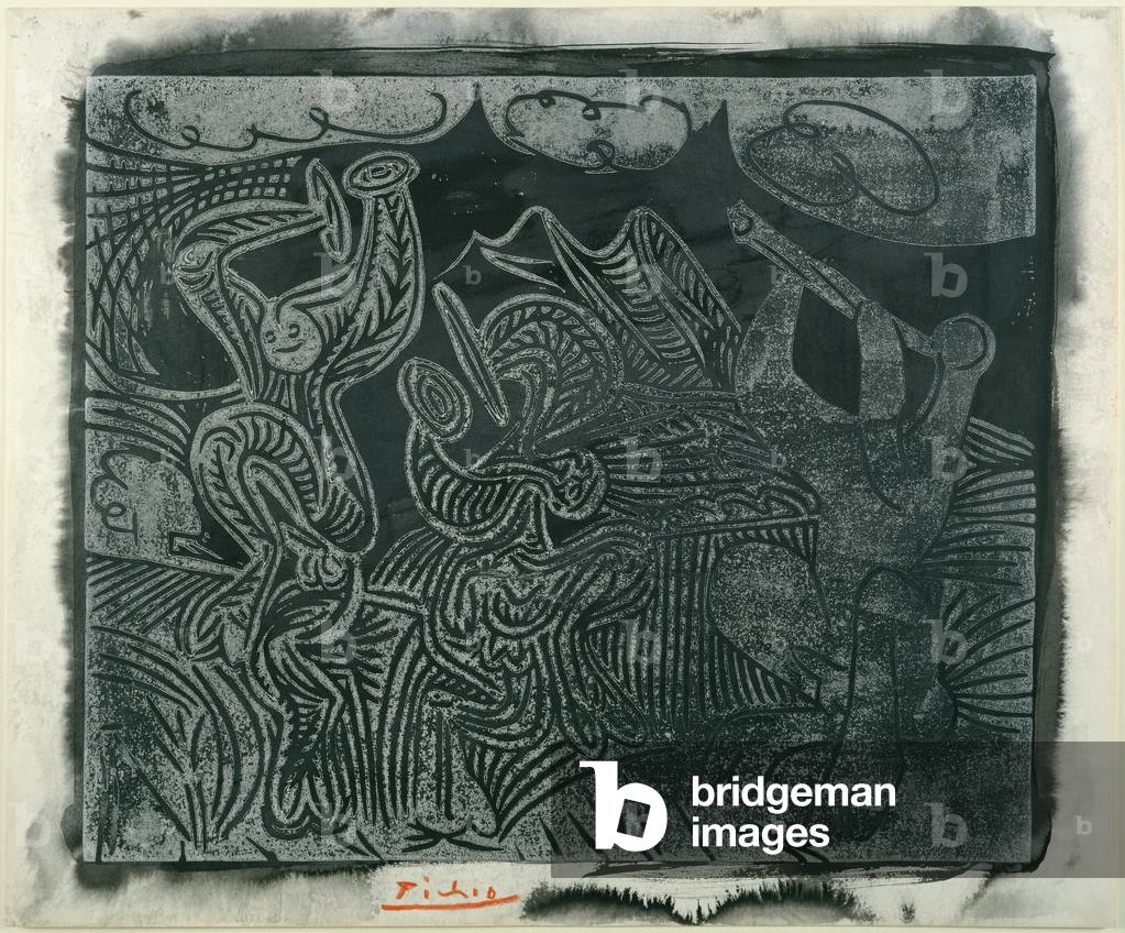 Bild von Druck "Tänzer und Musiker", 20. Jahrhundert von Pablo Picasso