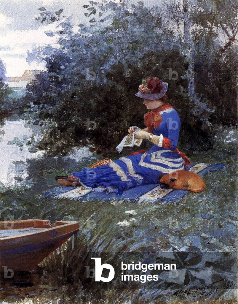 A Quiet Afternoon, 1880 (w/c on paper)
