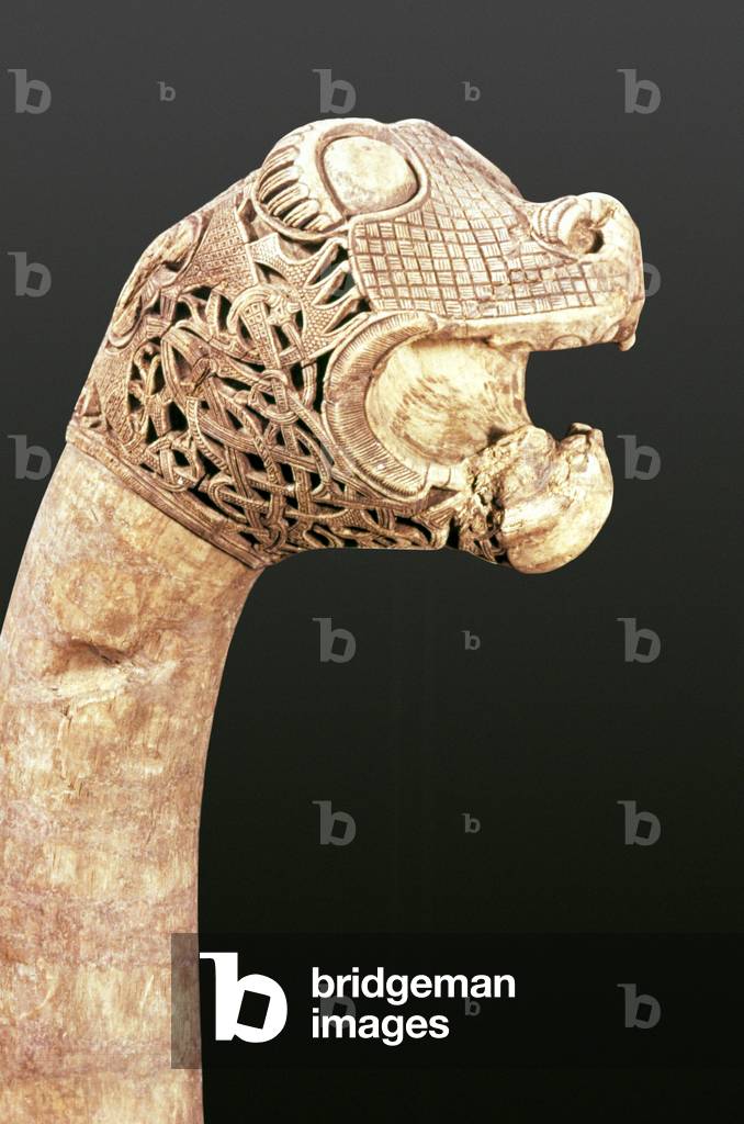 Figurehead of a Viking Longship, found at Oseberg, Norway (wood)