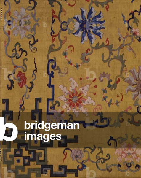 Corner detail of a K'assue design, Chinese, 18th century (silk embroidery)