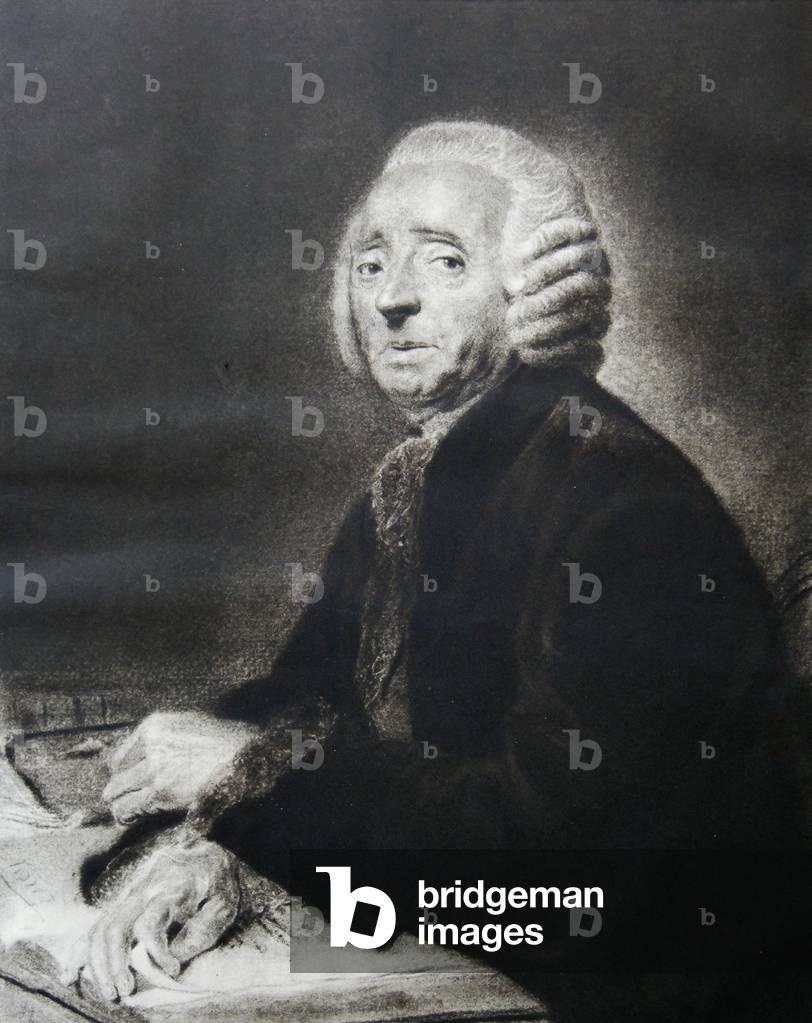 Denis Diderot (pastel) (b/w photo)