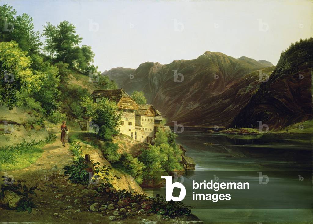 The Hallstatter Lake, 1824 (oil on canvas)